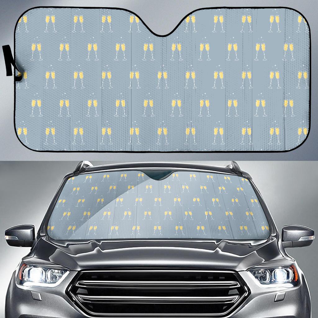 Champagne Pattern Print Design 03 Car Sun Shade-JORJUNE.COM