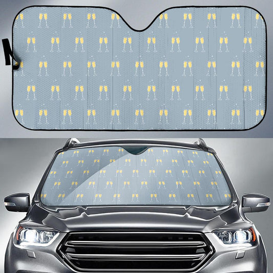 Champagne Pattern Print Design 03 Car Sun Shade-JORJUNE.COM