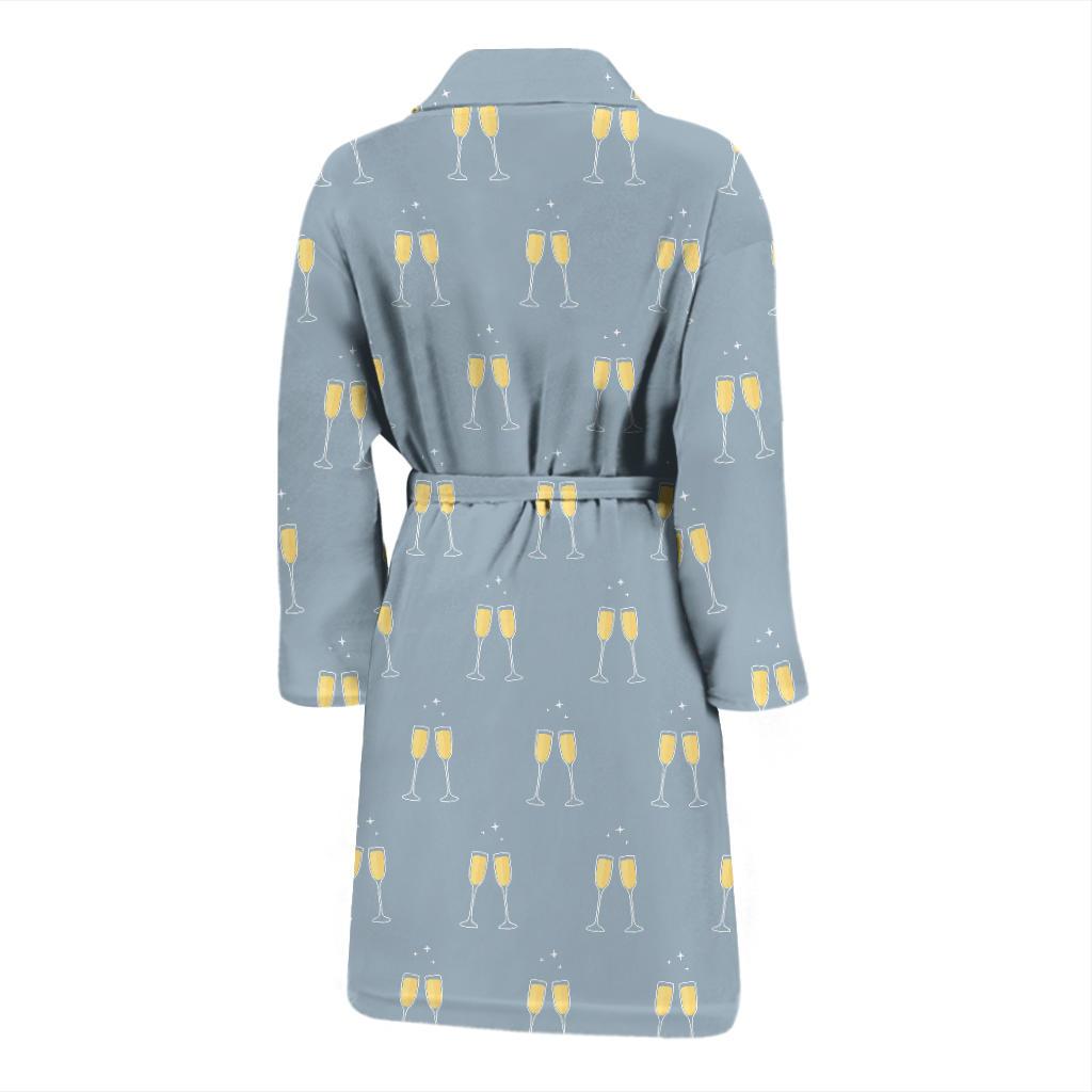 Champagne Pattern Print Design 03 Men Bathrobe-JORJUNE.COM