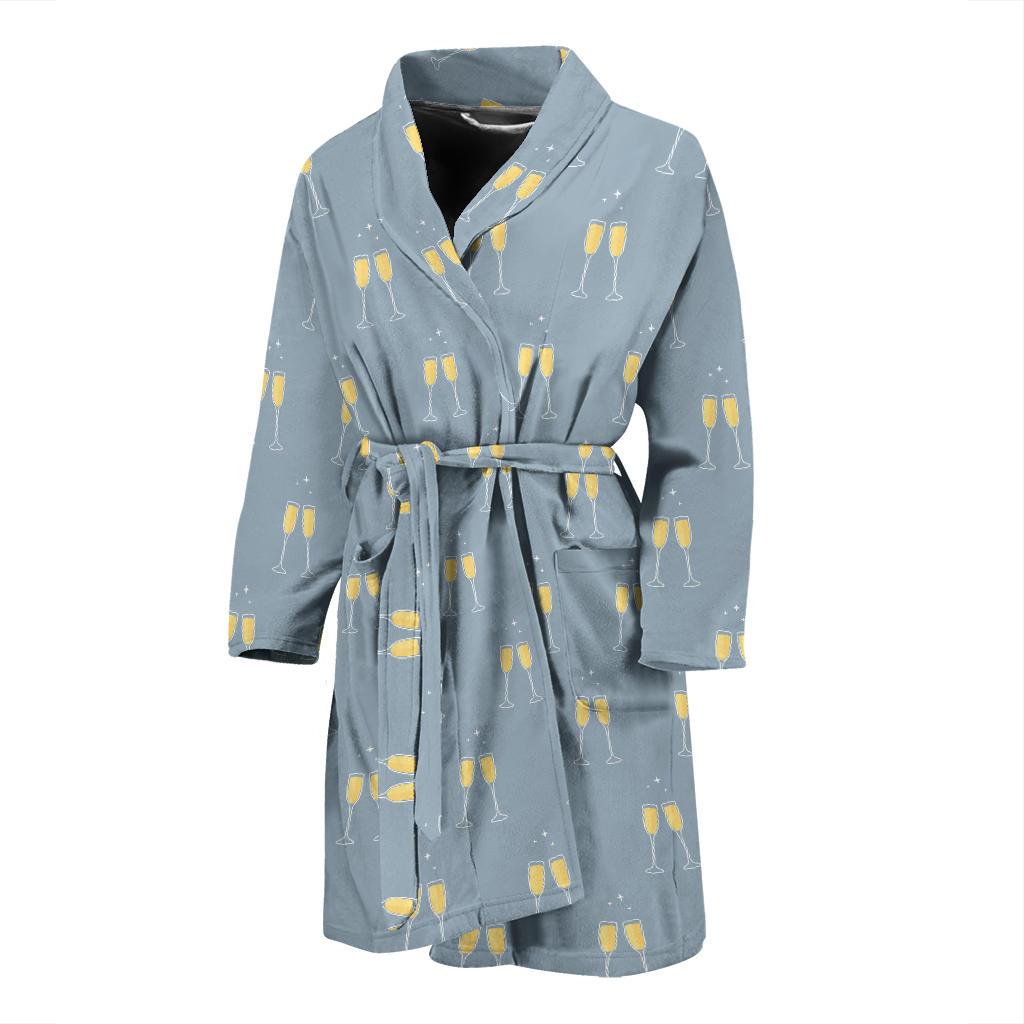 Champagne Pattern Print Design 03 Men Bathrobe-JORJUNE.COM