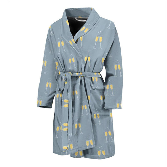 Champagne Pattern Print Design 03 Men Bathrobe-JORJUNE.COM