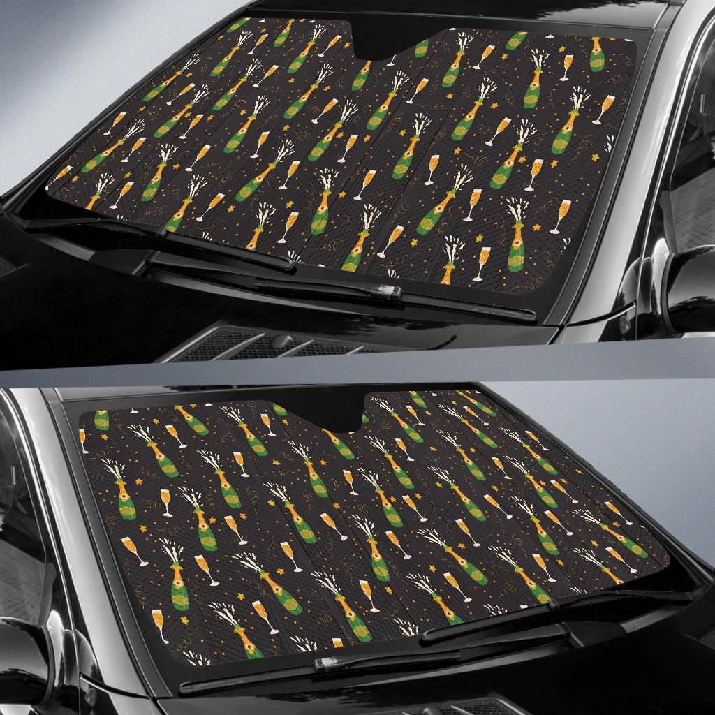 Champagne Pattern Print Design 04 Car Sun Shade-JORJUNE.COM