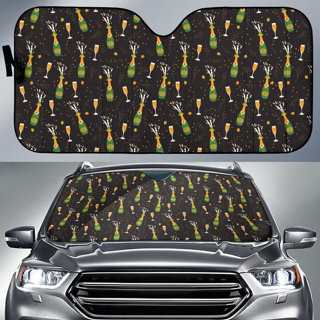 Champagne Pattern Print Design 04 Car Sun Shade-JORJUNE.COM