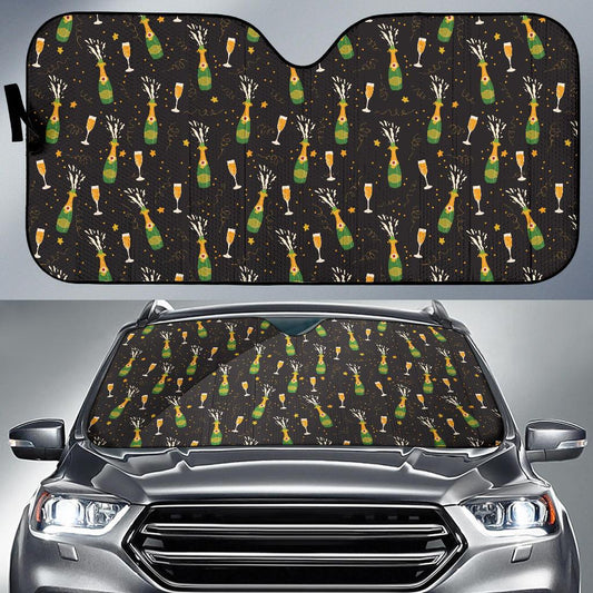 Champagne Pattern Print Design 04 Car Sun Shade-JORJUNE.COM