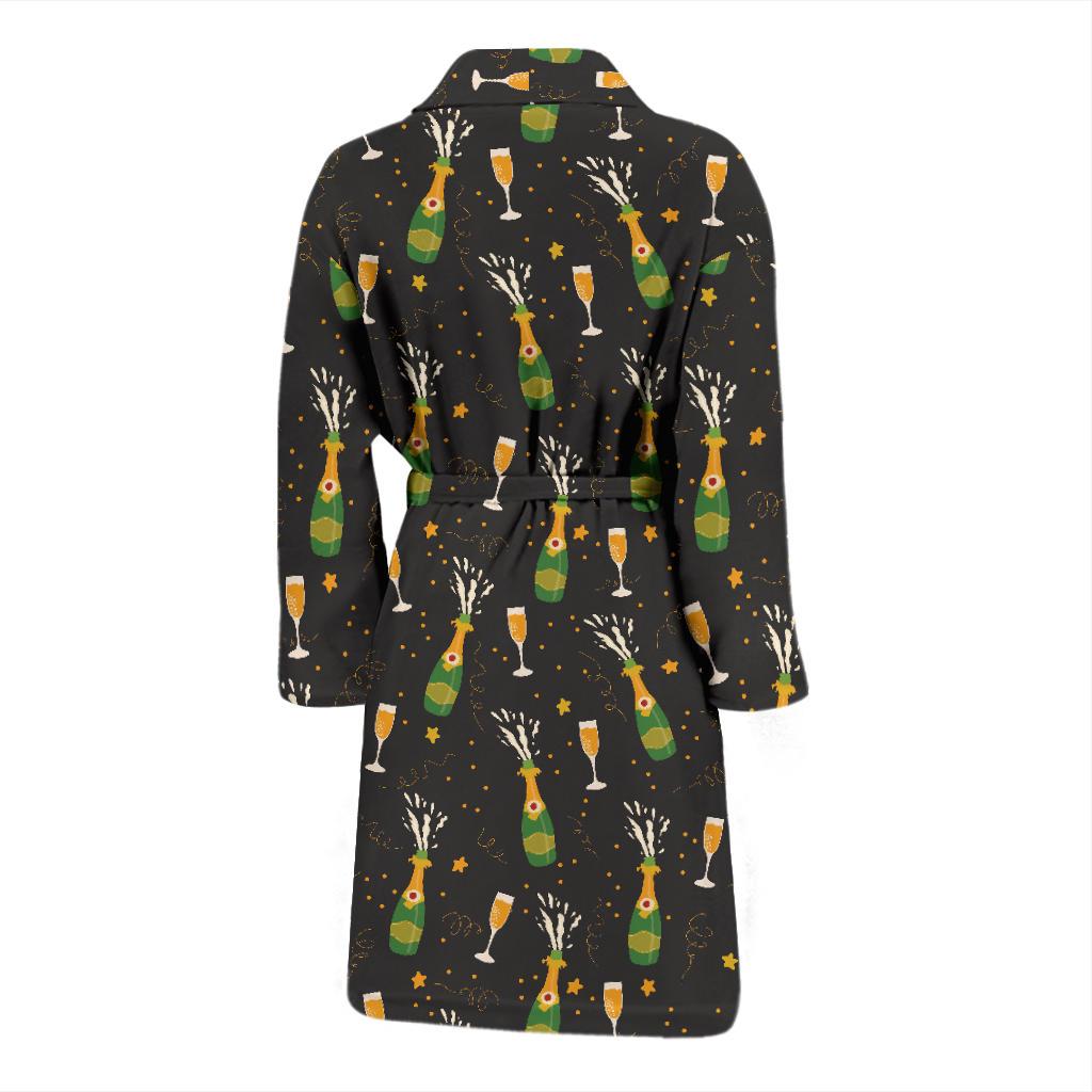 Champagne Pattern Print Design 04 Men Bathrobe-JORJUNE.COM