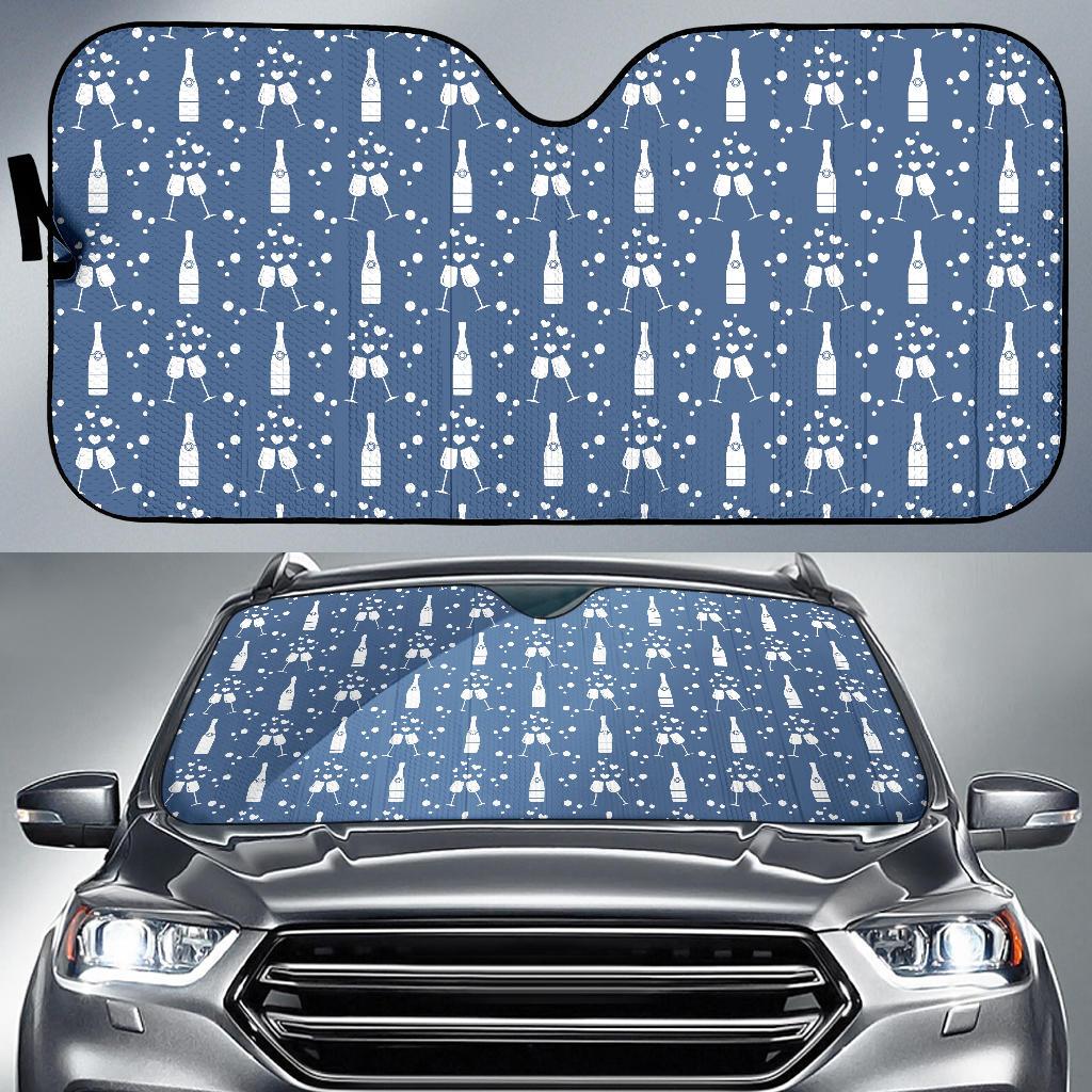 Champagne Pattern Print Design 05 Car Sun Shade-JORJUNE.COM