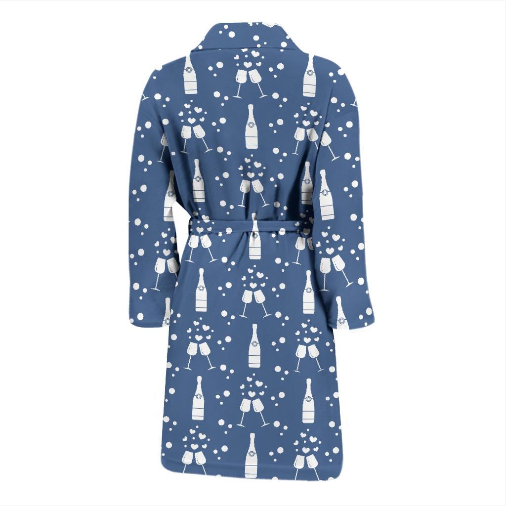 Champagne Pattern Print Design 05 Men Bathrobe-JORJUNE.COM
