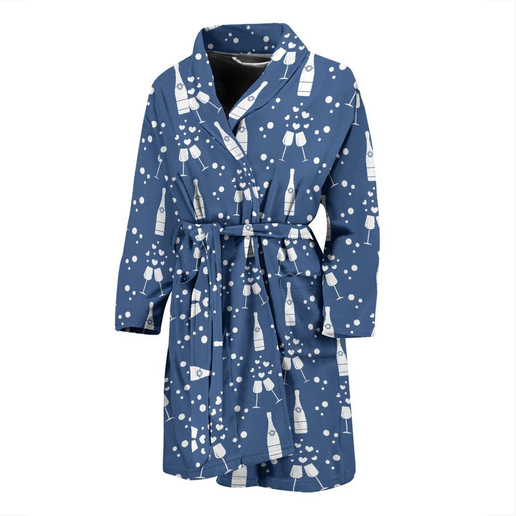 Champagne Pattern Print Design 05 Men Bathrobe-JORJUNE.COM