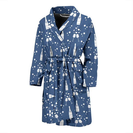 Champagne Pattern Print Design 05 Men Bathrobe-JORJUNE.COM