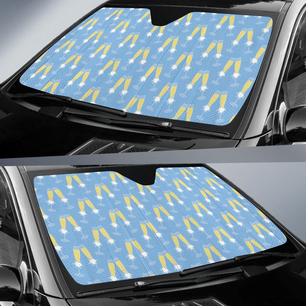 Champagne Pattern Print Design 06 Car Sun Shade-JORJUNE.COM