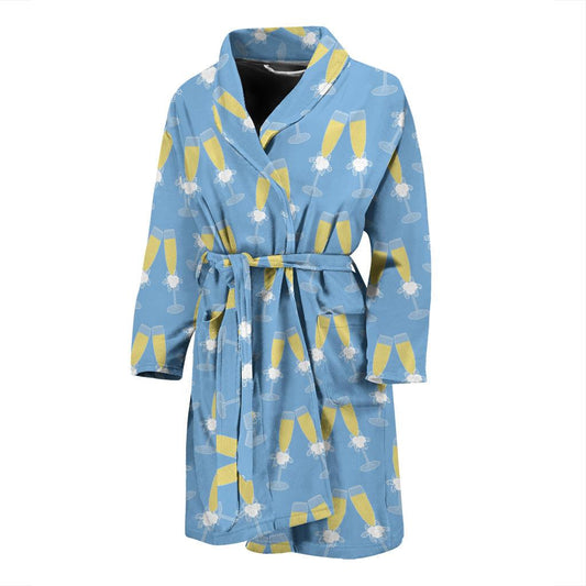 Champagne Pattern Print Design 06 Men Bathrobe-JORJUNE.COM