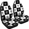 Checkered Flag Crown Pattern Universal Fit Car Seat Covers