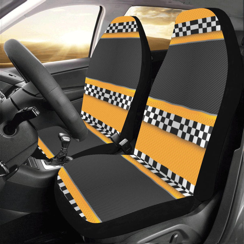 Checkered Pattern Print Design 01 Car Seat Covers (Set of 2)-JORJUNE.COM