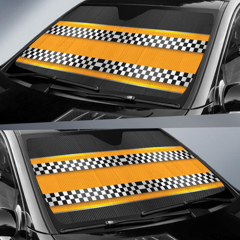 Checkered Pattern Print Design 01 Car Sun Shade-JORJUNE.COM