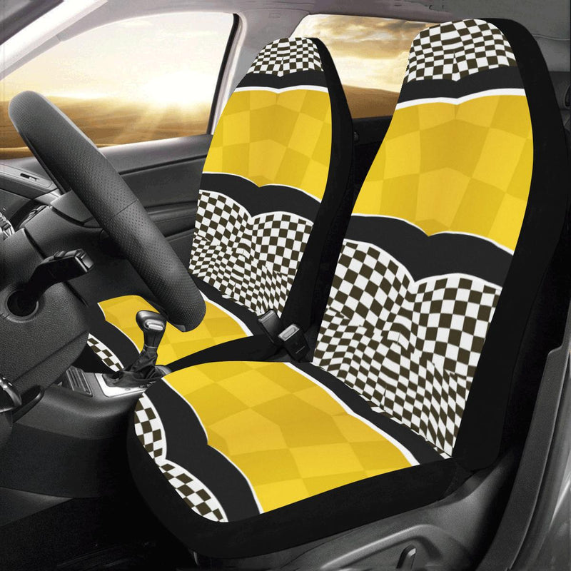 Checkered Pattern Print Design 02 Car Seat Covers (Set of 2)-JORJUNE.COM