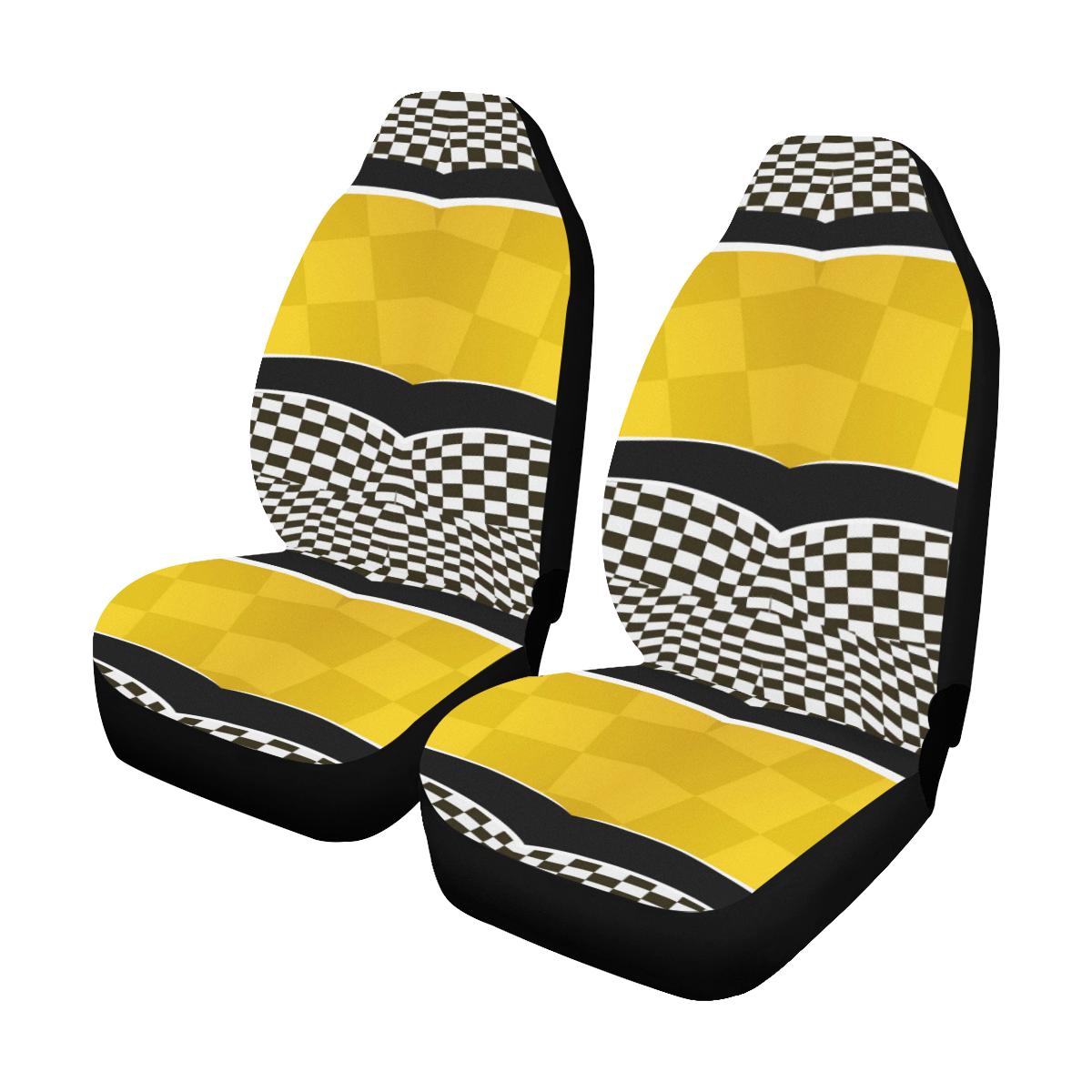 Checkered Pattern Print Design 02 Car Seat Covers (Set of 2)-JORJUNE.COM
