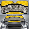 Checkered Pattern Print Design 02 Car Sun Shade-JORJUNE.COM