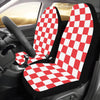 Checkered Red Pattern Print Design 04 Car Seat Covers (Set of 2)-JORJUNE.COM