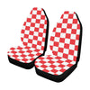 Checkered Red Pattern Print Design 04 Car Seat Covers (Set of 2)-JORJUNE.COM