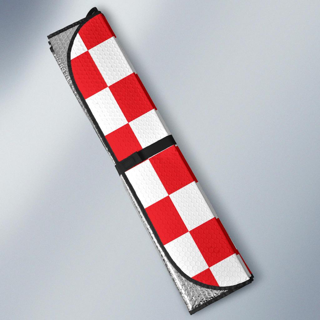 Checkered Red Pattern Print Design 04 Car Sun Shade-JORJUNE.COM