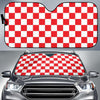 Checkered Red Pattern Print Design 04 Car Sun Shade-JORJUNE.COM