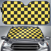 Checkered Yellow Pattern Print Design 03 Car Sun Shade-JORJUNE.COM