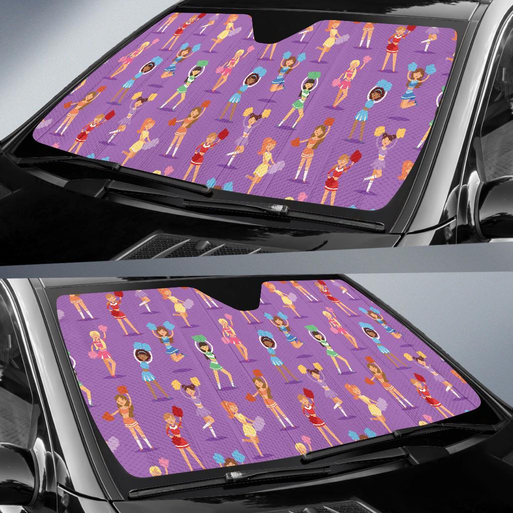 Cheerleader Pattern Print Design 02 Car Sun Shade-JORJUNE.COM