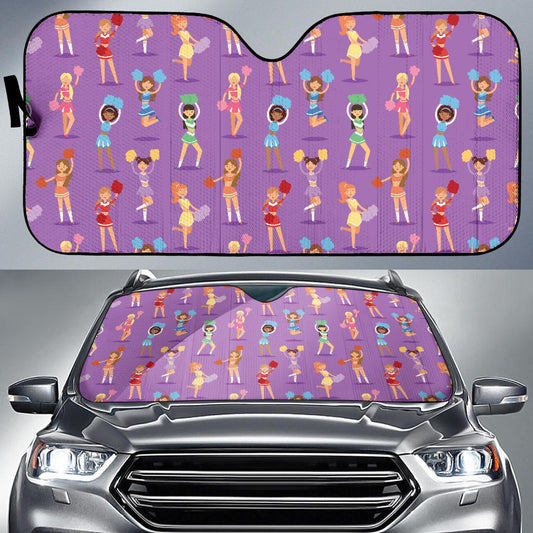 Cheerleader Pattern Print Design 02 Car Sun Shade-JORJUNE.COM