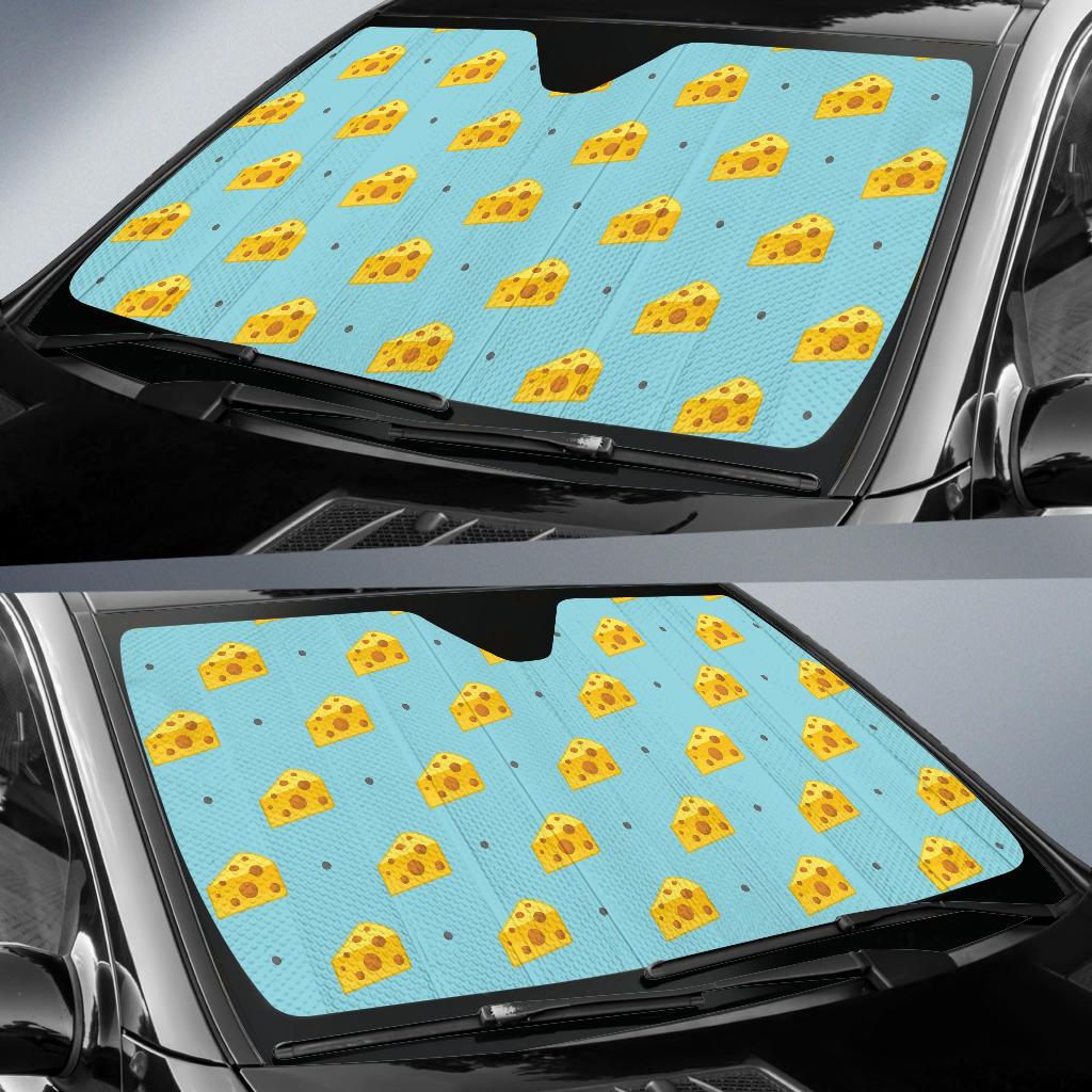 Cheese Pattern Print Design 02 Car Sun Shade-JORJUNE.COM