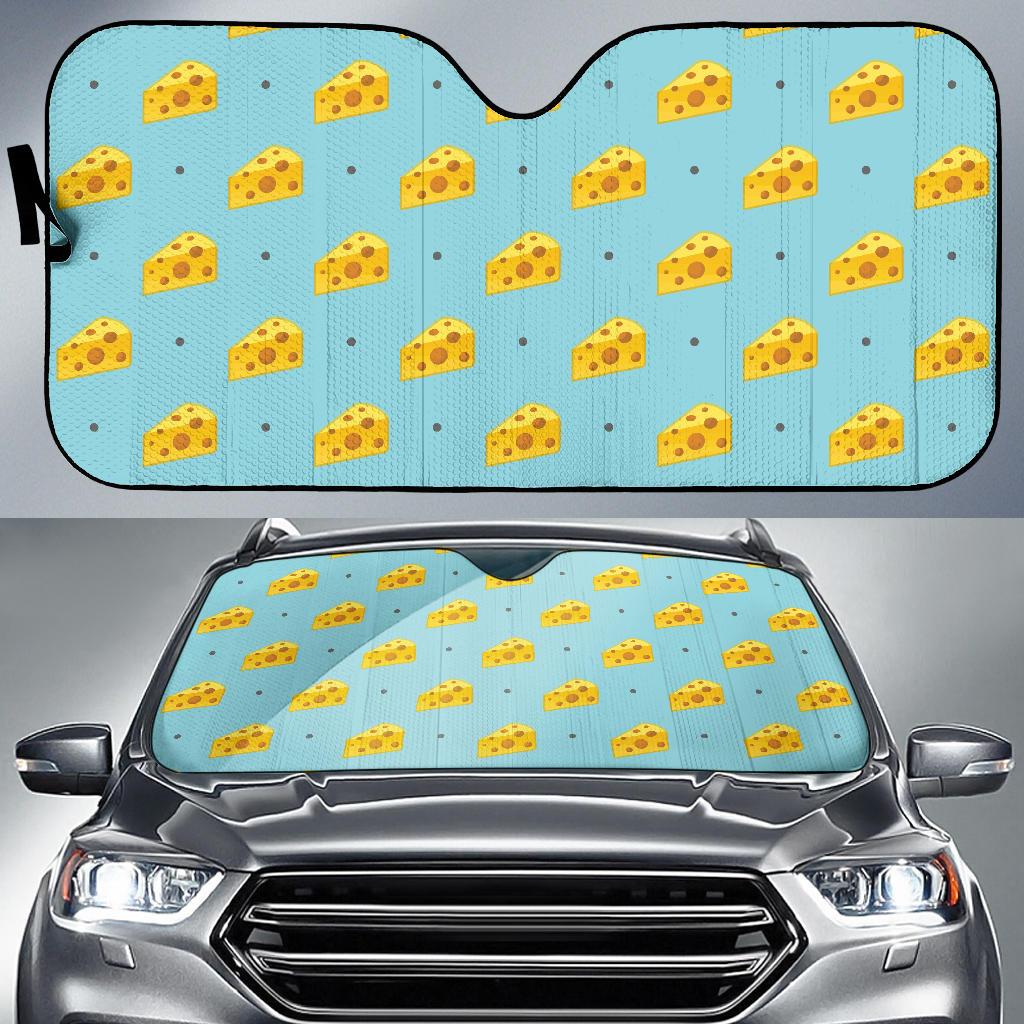 Cheese Pattern Print Design 02 Car Sun Shade-JORJUNE.COM
