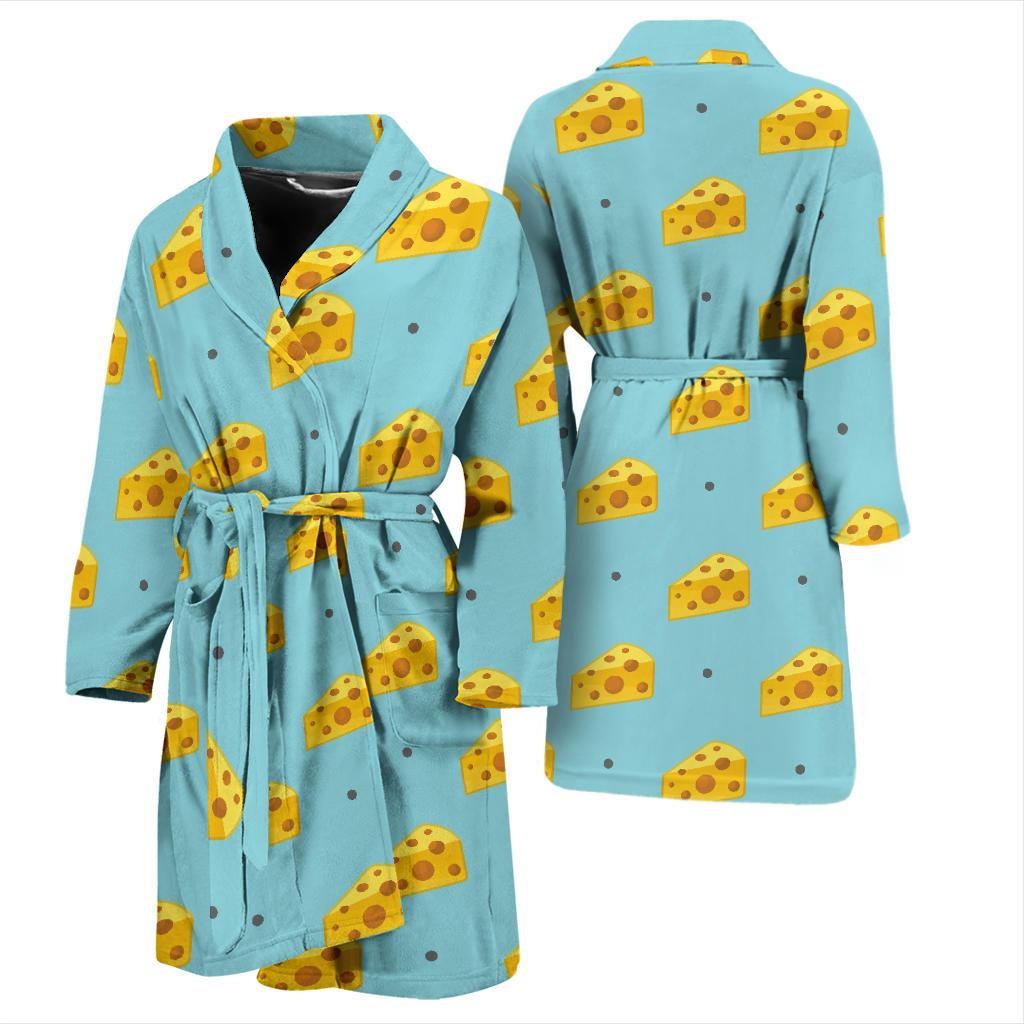 Cheese Pattern Print Design 02 Men Bathrobe-JORJUNE.COM