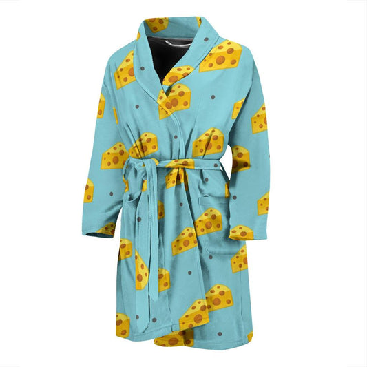 Cheese Pattern Print Design 02 Men Bathrobe-JORJUNE.COM