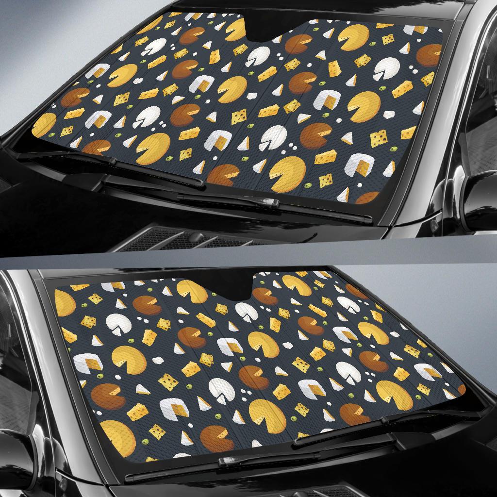 Cheese Pattern Print Design 03 Car Sun Shade-JORJUNE.COM