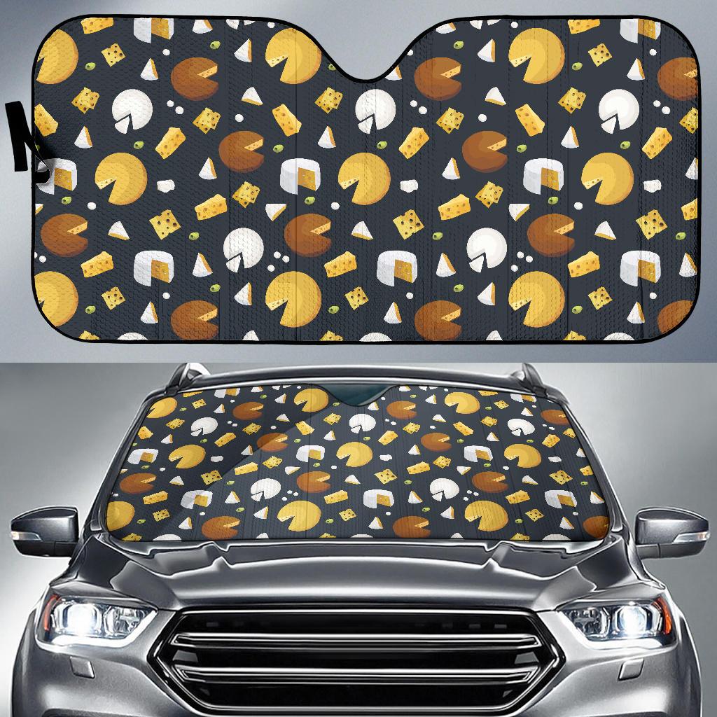 Cheese Pattern Print Design 03 Car Sun Shade-JORJUNE.COM