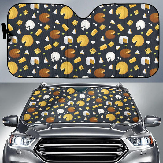 Cheese Pattern Print Design 03 Car Sun Shade-JORJUNE.COM