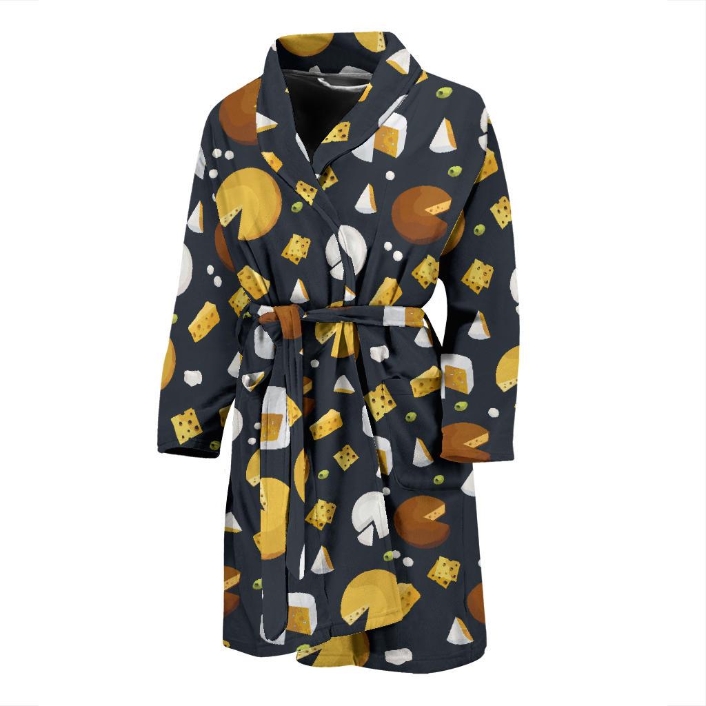 Cheese Pattern Print Design 03 Men Bathrobe-JORJUNE.COM