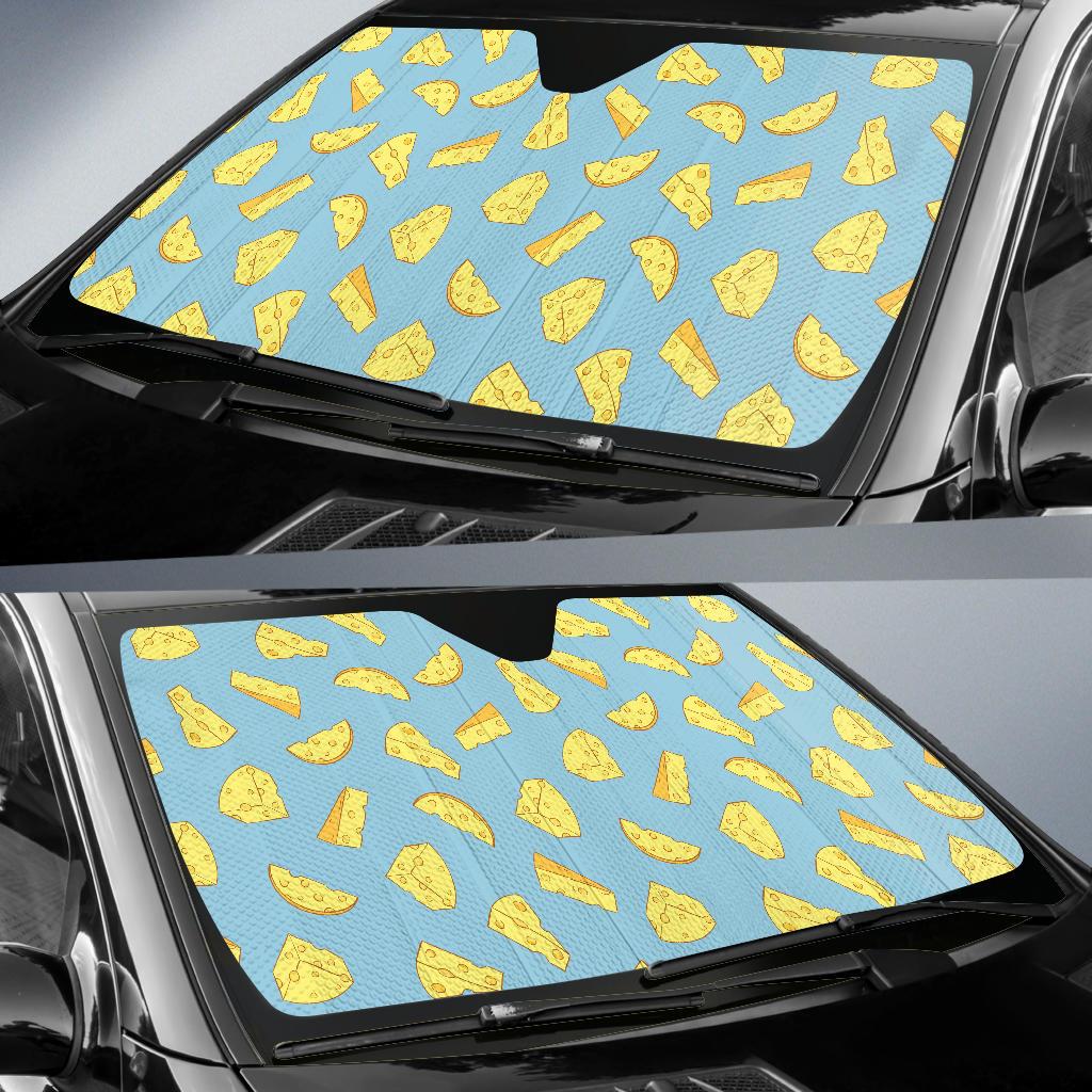Cheese Pattern Print Design 04 Car Sun Shade-JORJUNE.COM