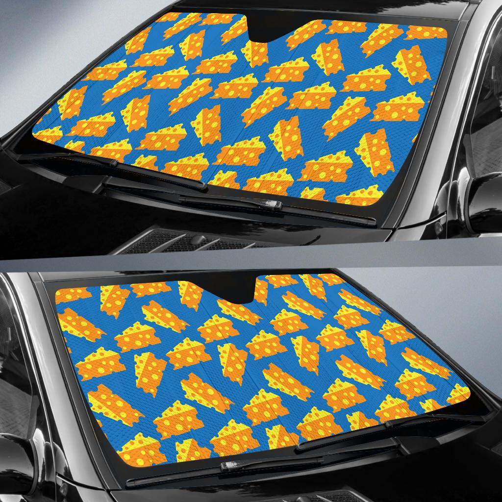 Cheese Pattern Print Design 05 Car Sun Shade-JORJUNE.COM