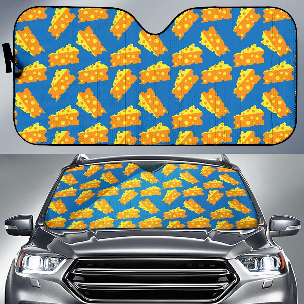 Cheese Pattern Print Design 05 Car Sun Shade-JORJUNE.COM