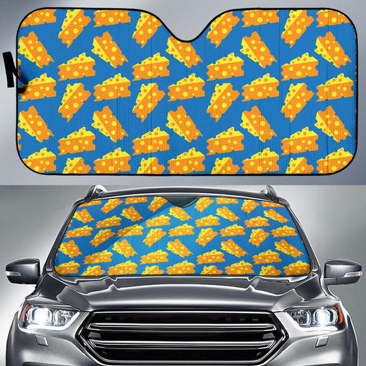 Cheese Pattern Print Design 05 Car Sun Shade-JORJUNE.COM