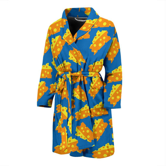 Cheese Pattern Print Design 05 Men Bathrobe-JORJUNE.COM