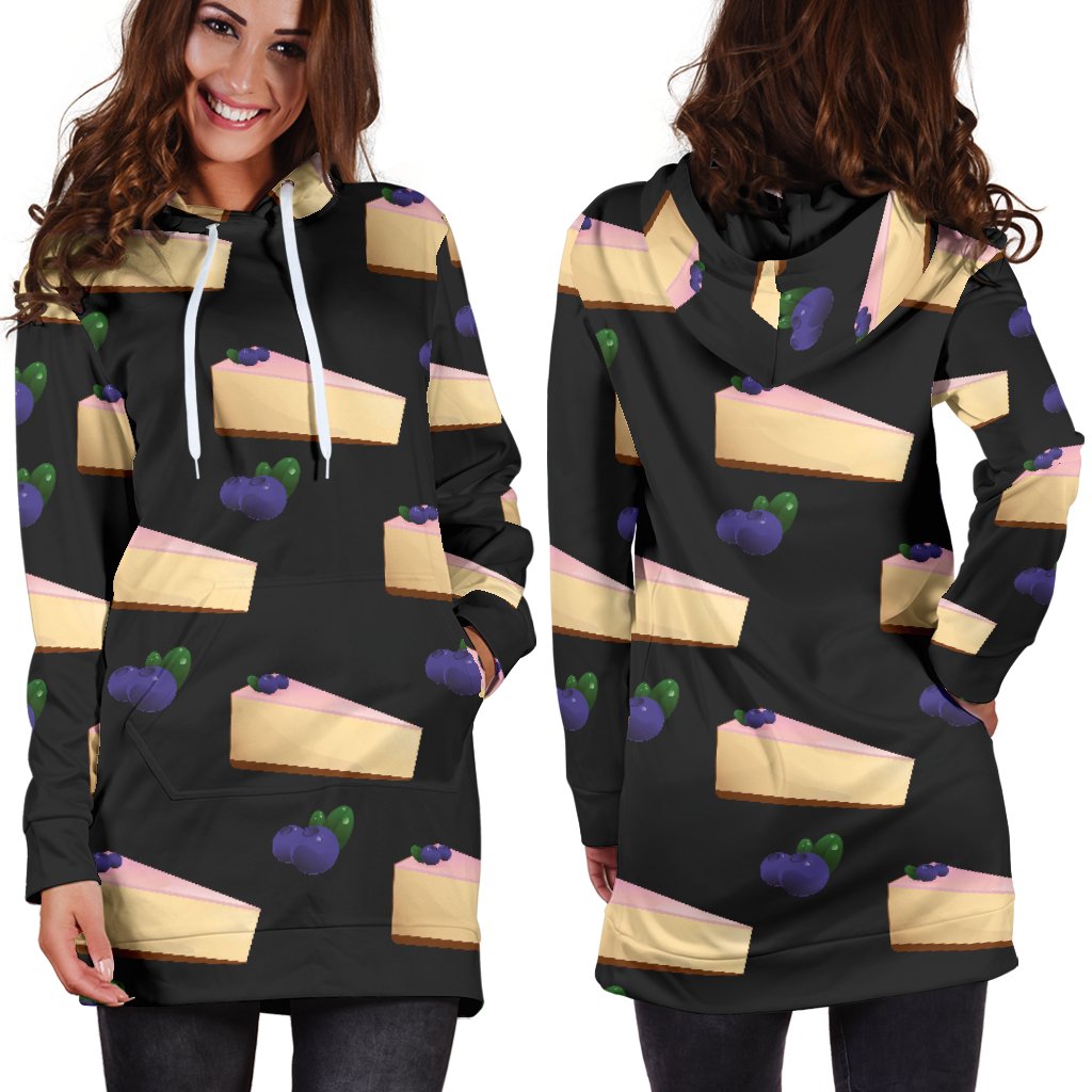 Cheesecake blueberry Pattern Print Design CK01 Women Hoodie Dress