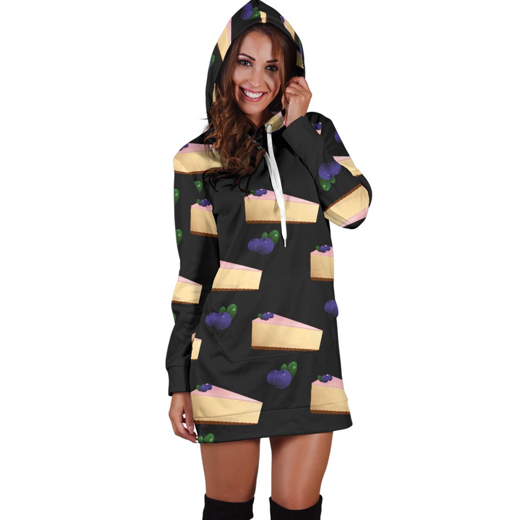 Cheesecake blueberry Pattern Print Design CK01 Women Hoodie Dress