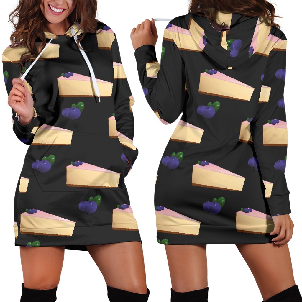 Cheesecake blueberry Pattern Print Design CK01 Women Hoodie Dress