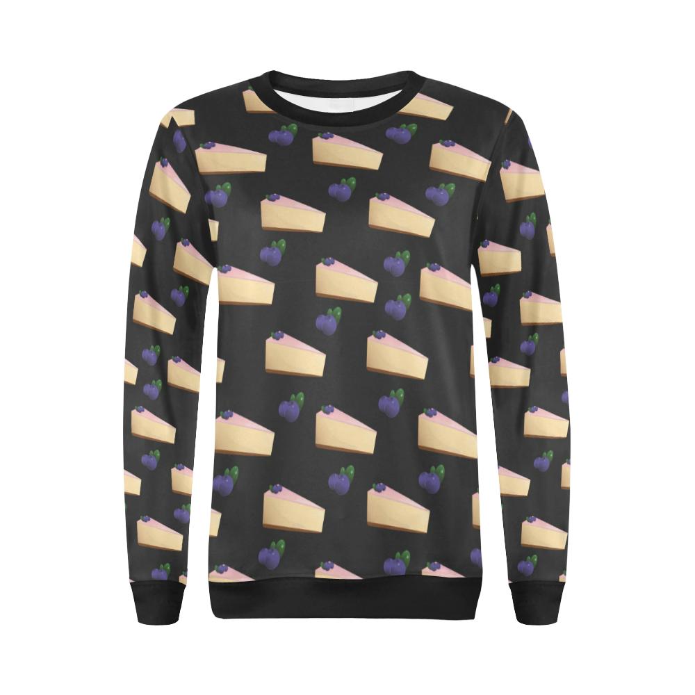 Cheesecake blueberry Pattern Print Design CK01 Women Long Sleeve Sweatshirt-JorJune