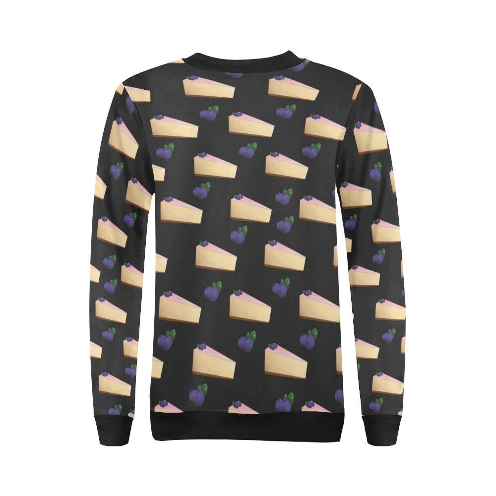 Cheesecake blueberry Pattern Print Design CK01 Women Long Sleeve Sweatshirt-JorJune