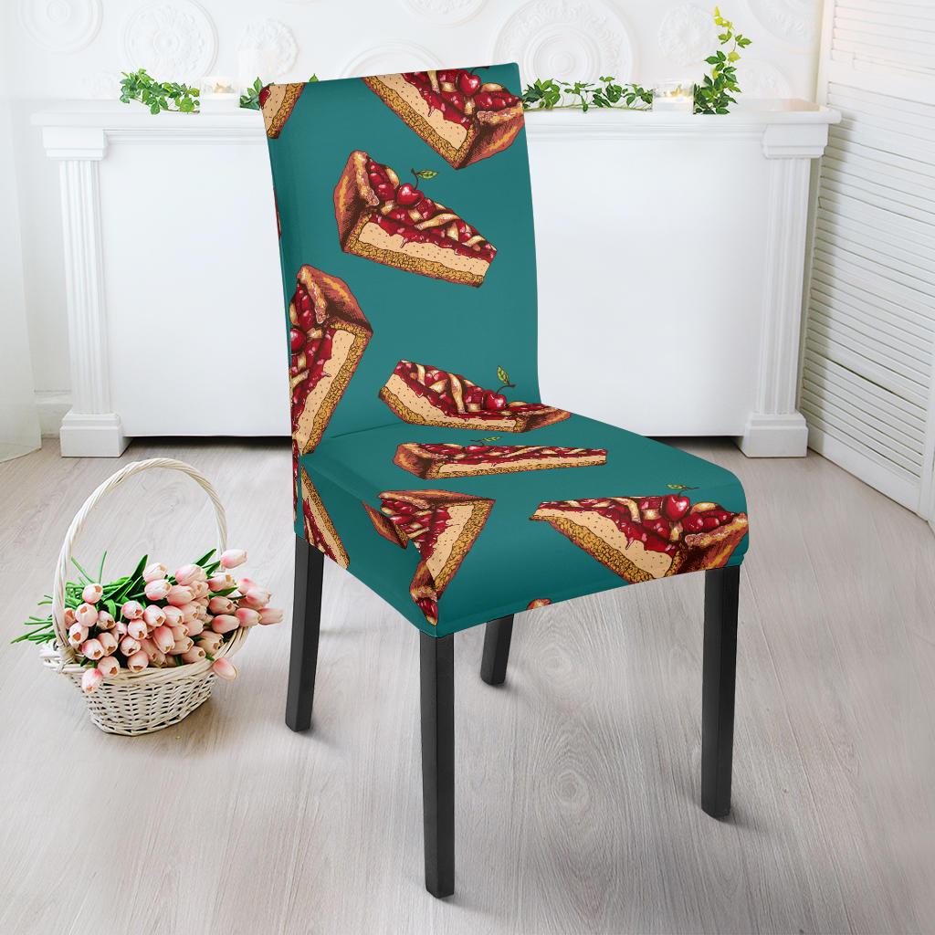 Cheesecake Cherry Pattern Print Design CK03 Dining Chair Slipcover-JORJUNE.COM