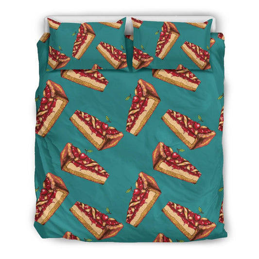 Cheesecake Cherry Pattern Print Design CK03 Duvet Cover Bedding Set-JORJUNE.COM
