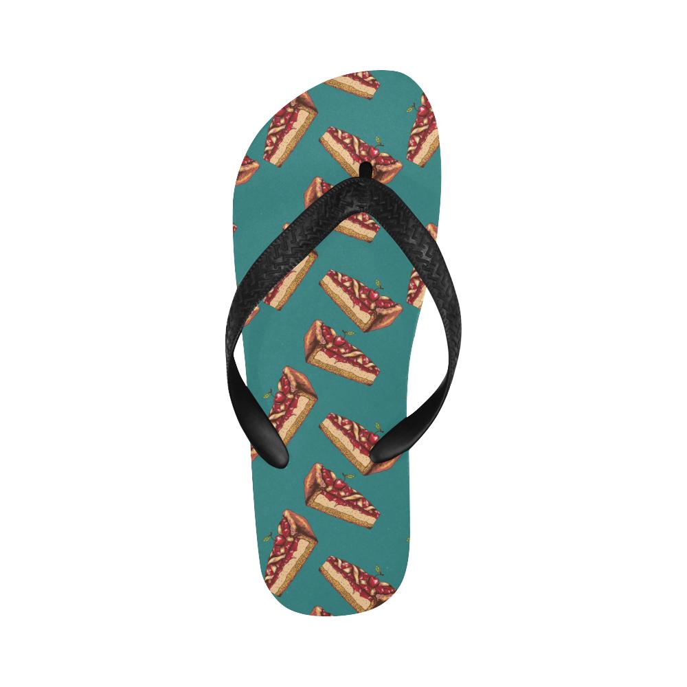 Cheesecake Cherry Pattern Print Design CK03 Flip Flops-JorJune