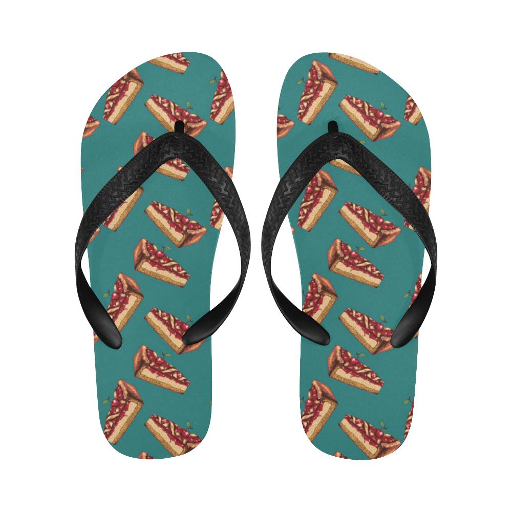 Cheesecake Cherry Pattern Print Design CK03 Flip Flops-JorJune